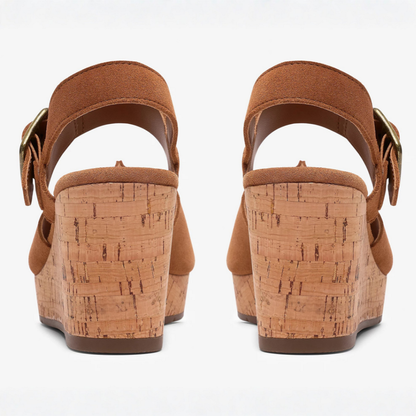 Comfortable Wedge Sandals for Women with Ankle Strap Open Toe Cork Platform Style