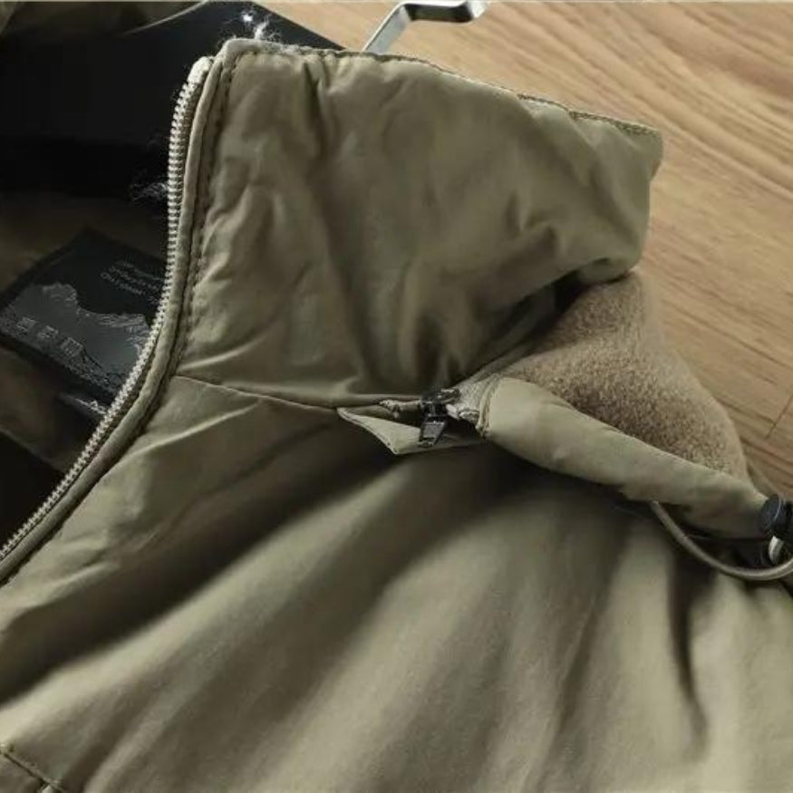 Effortless Fleece Lined Utility Jacket for Women with Hooded Long Sleeve Zip Pocket Casual Style
