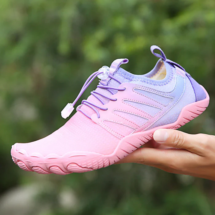 Comfortable Mesh Water Shoes for Women with Lace Up Toggle Closure Textured Sole Barefoot Style