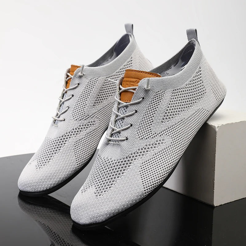 Comfortable Knit Fashion Sneaker for Women with Lace Up Low Top Breathable Casual Style