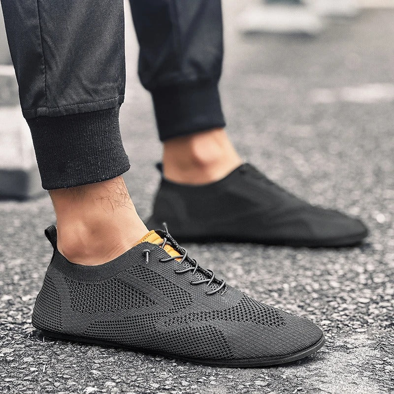 Comfortable Knit Fashion Sneaker for Women with Lace Up Low Top Breathable Casual Style