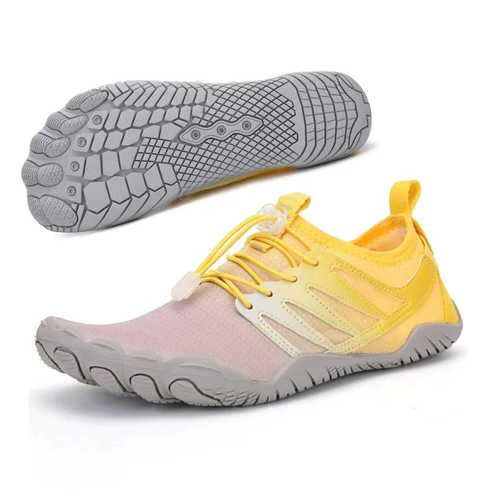 Comfortable Mesh Water Shoes for Women with Lace Up Toggle Closure Textured Sole Barefoot Style