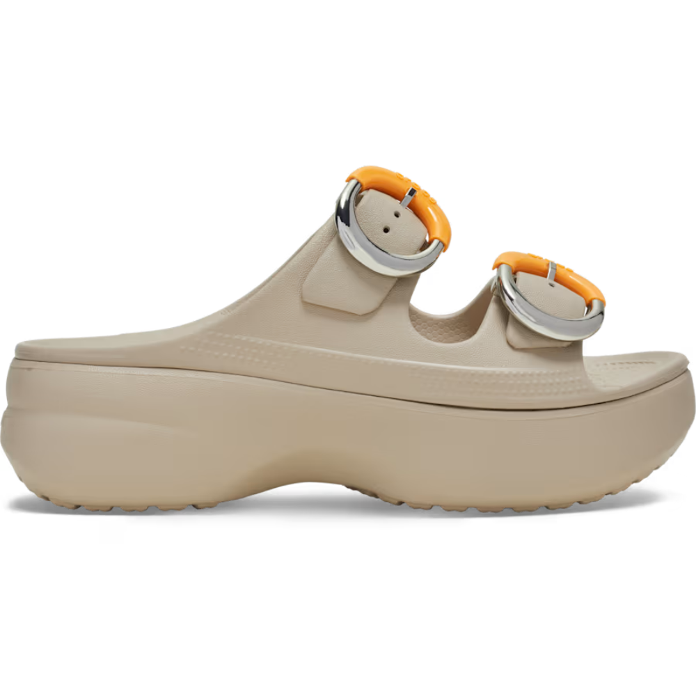 Comfortable Platform Sandals for Women with Double Buckle Strap Foam Slide Chunky Sole Style