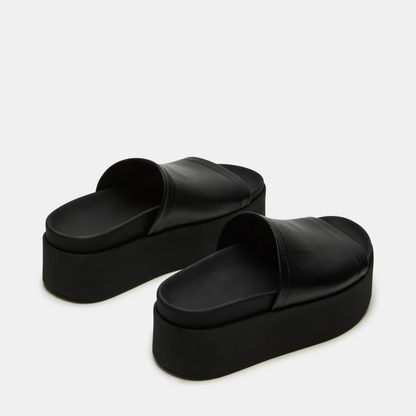 Comfortable Platform Sandals for Women with Wide Single Band Chunky Flatform Slide Style