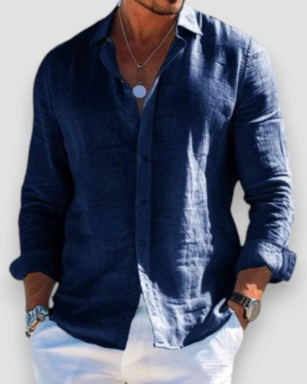 Effortless Linen Shirt for Women with Collar Long Sleeve Button Front Relaxed Casual Style