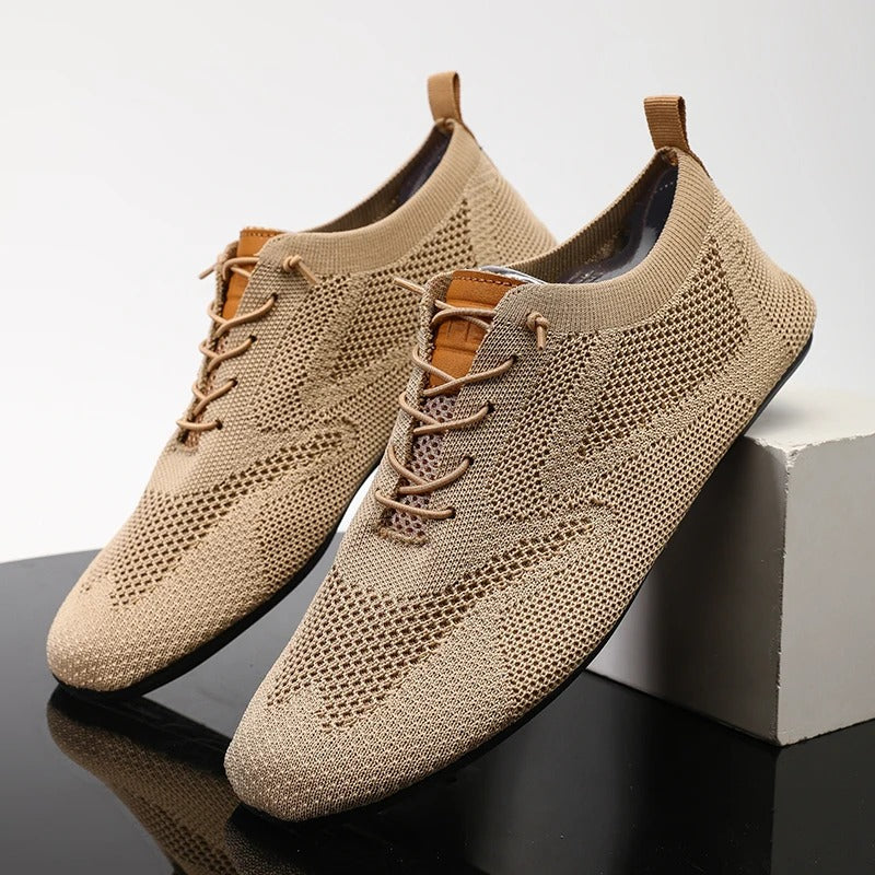 Comfortable Knit Fashion Sneaker for Women with Lace Up Low Top Breathable Casual Style