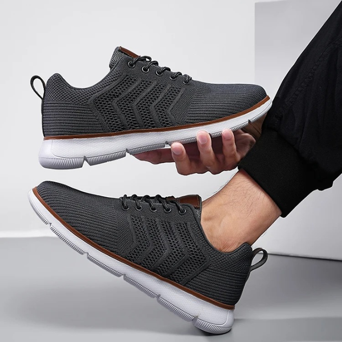Comfortable Mesh Fashion Sneakers for Women with Lace Up Chevron Knit Cushioned Sole Casual Style