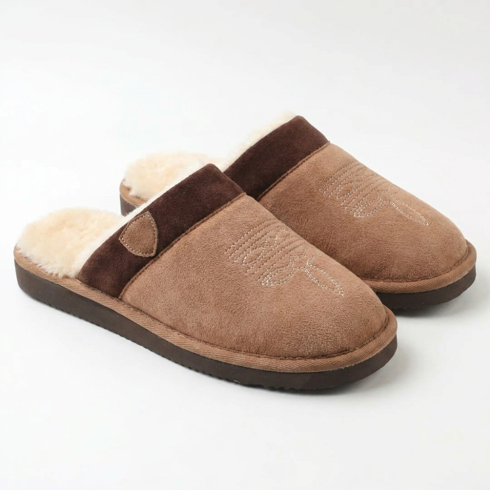 Comfortable House Shoes for Women with Faux Fur Lining Closed Toe Backless Slip On Style