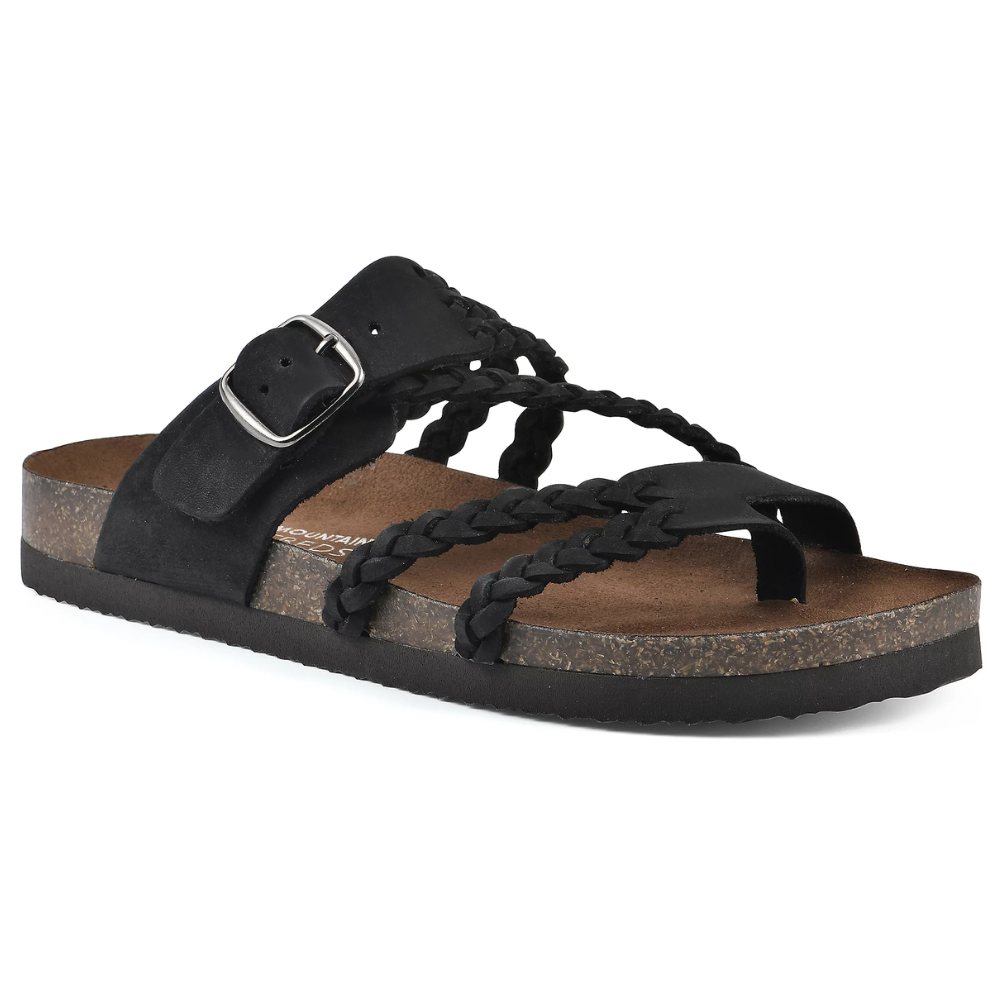 Comfortable Sandals for Women with Braided Toe Loop Buckle Strap Cork Footbed Slide Style