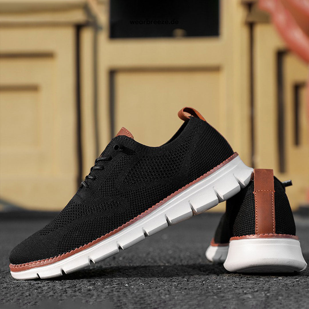 Effortless Knit Mesh Fashion Sneakers for Women with Lace Up Contrast Sole Casual Style