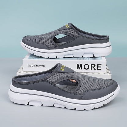 Comfortable Mesh Slip On Mule Sneaker for Women with Cutout Vent Platform Sole Sport Style