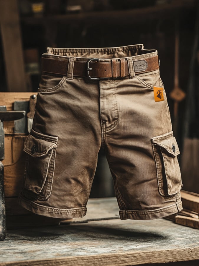 Effortless Cotton Cargo Shorts for Women with High Waist Utility Pocket Relaxed Distressed Casual Style