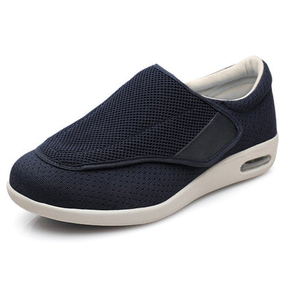 Comfortable Knit Slip On Sneaker for Women with Adjustable Strap Wide Toe Cushioned Sole Casual Style