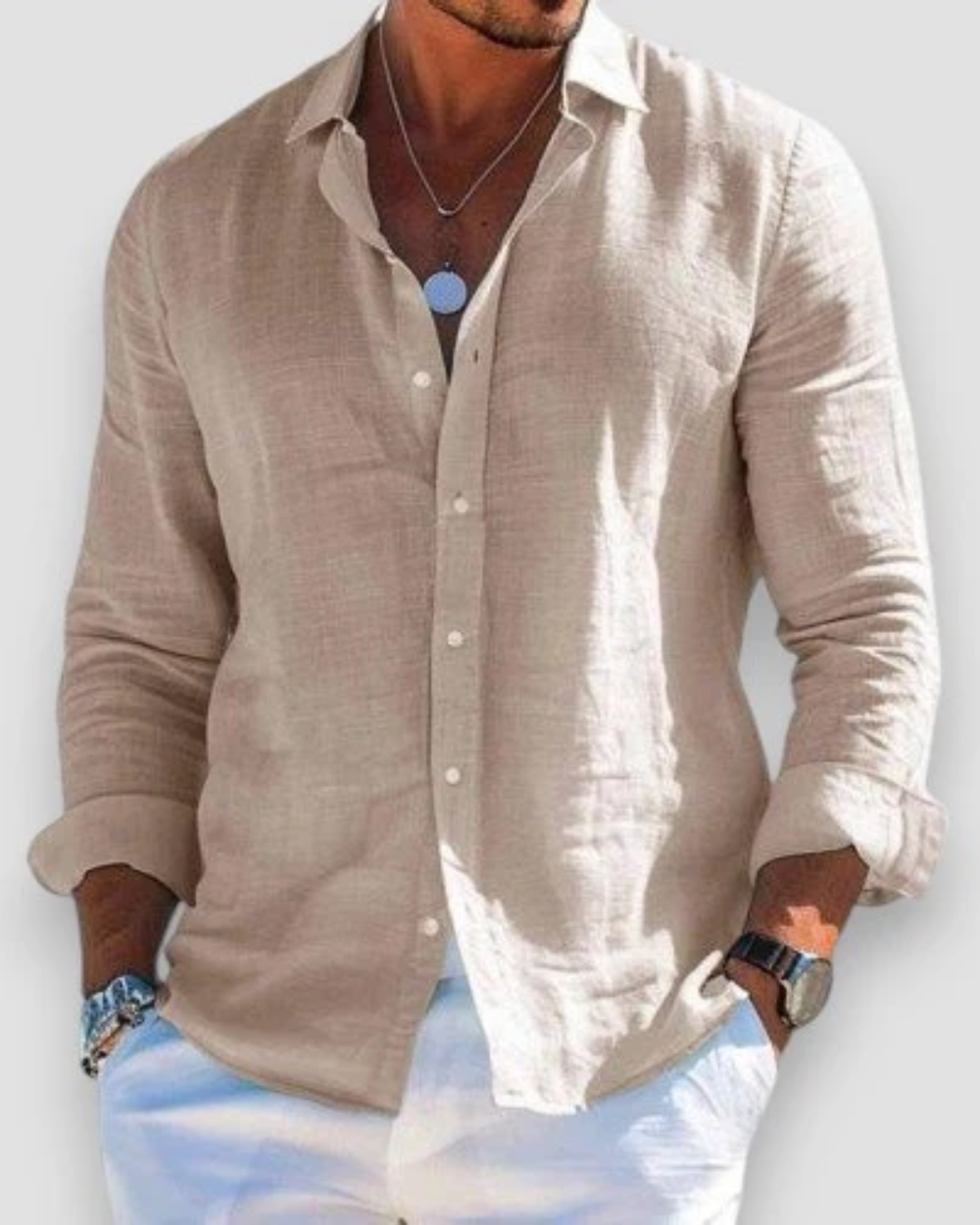 Effortless Linen Shirt for Women with Collar Long Sleeve Button Front Relaxed Casual Style