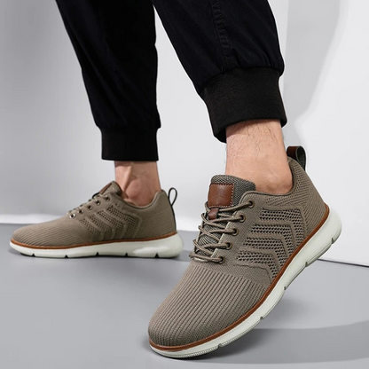 Comfortable Mesh Fashion Sneakers for Women with Lace Up Chevron Knit Cushioned Sole Casual Style