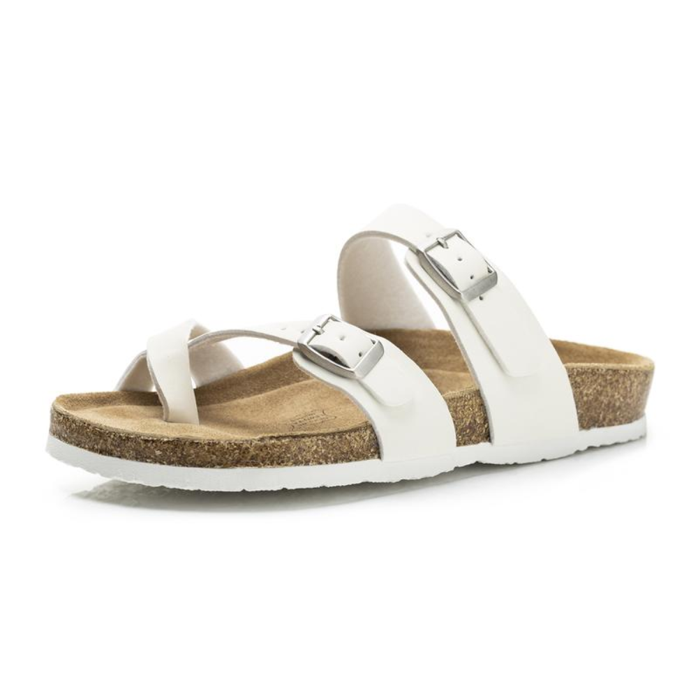 Comfortable Thong Sandals for Women with Adjustable Buckle Strap Cork Footbed Open Toe Style