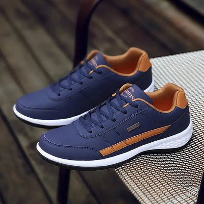 Stylish Leather Sneaker for Women with Round Toe Lace Up Cushioned Sole Casual Style