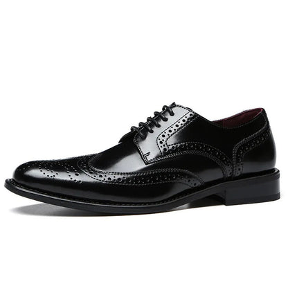 Elegant Leather Oxford Brogue Shoes for Women with Wingtip Lace Up Perforated Formal Style