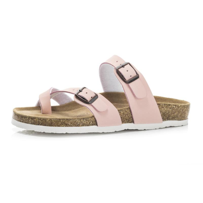 Comfortable Thong Sandals for Women with Adjustable Buckle Strap Cork Footbed Open Toe Style