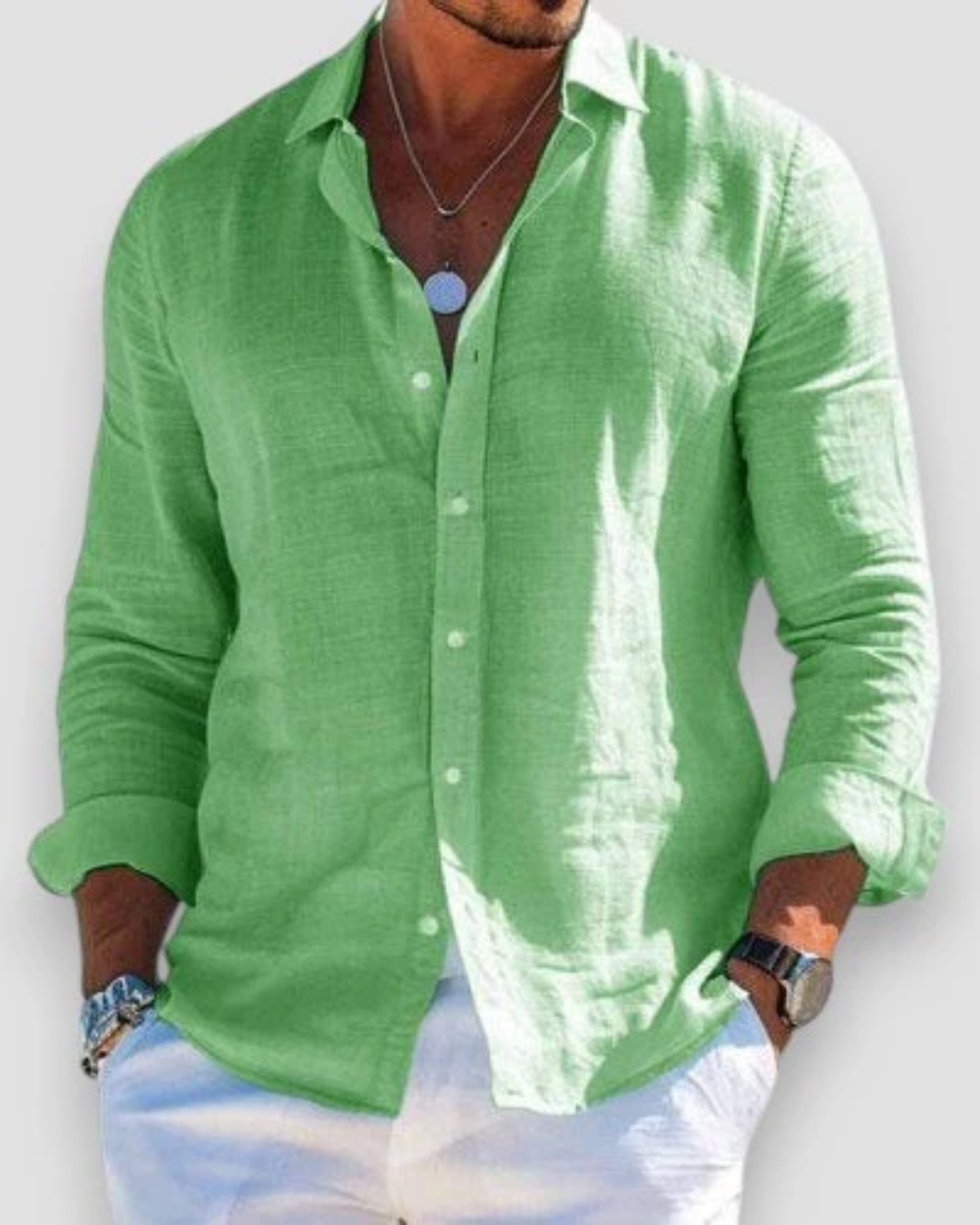 Effortless Linen Shirt for Women with Collar Long Sleeve Button Front Relaxed Casual Style