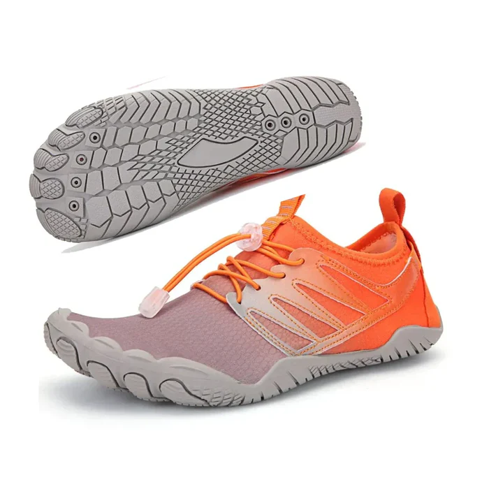 Comfortable Mesh Water Shoes for Women with Lace Up Toggle Closure Textured Sole Barefoot Style