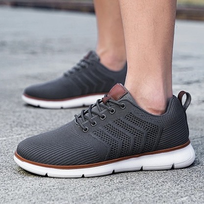Comfortable Mesh Fashion Sneakers for Women with Lace Up Chevron Knit Cushioned Sole Casual Style
