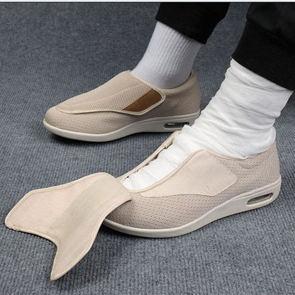 Comfortable Knit Slip On Sneaker for Women with Adjustable Strap Wide Toe Cushioned Sole Casual Style