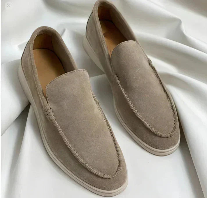 Stylish Suede Loafer for Women with Slip On Round Toe Rubber Sole Casual Style