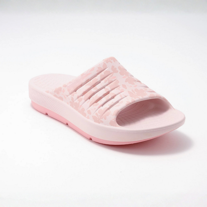 Comfortable Slides for Women with Ribbed Strap Cushioned Footbed Slip On Style