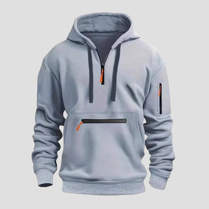 Comfortable Grey Fleece Hoodie for Women with Drawstring Hood Long Sleeve Relaxed Oversized Knit Style