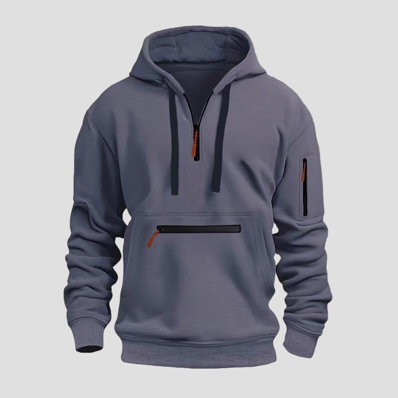 Comfortable Grey Fleece Hoodie for Women with Drawstring Hood Long Sleeve Relaxed Oversized Knit Style
