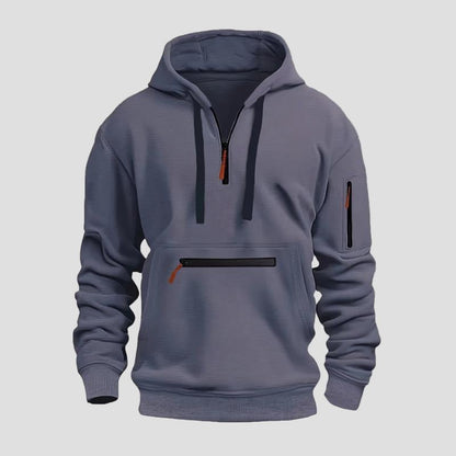 Comfortable Grey Fleece Hoodie for Women with Drawstring Hood Long Sleeve Relaxed Oversized Knit Style