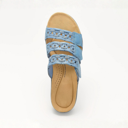 Comfortable Sandals for Women with Triple Adjustable Strap Cushioned Footbed Slide Style