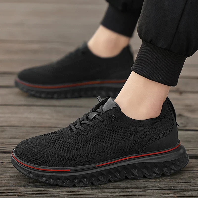 Effortless Knit Mesh Fashion Sneaker for Women with Lace Up Brogue Trim Lightweight Casual Style