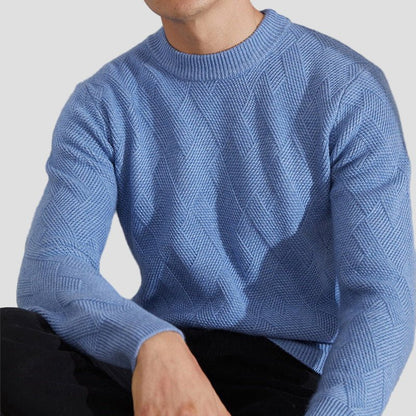 Comfortable Beige Textured Knit Sweater for Women with Crew Neck Long Sleeve Relaxed Oversized Style