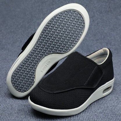 Comfortable Knit Slip On Sneaker for Women with Adjustable Strap Wide Toe Cushioned Sole Casual Style