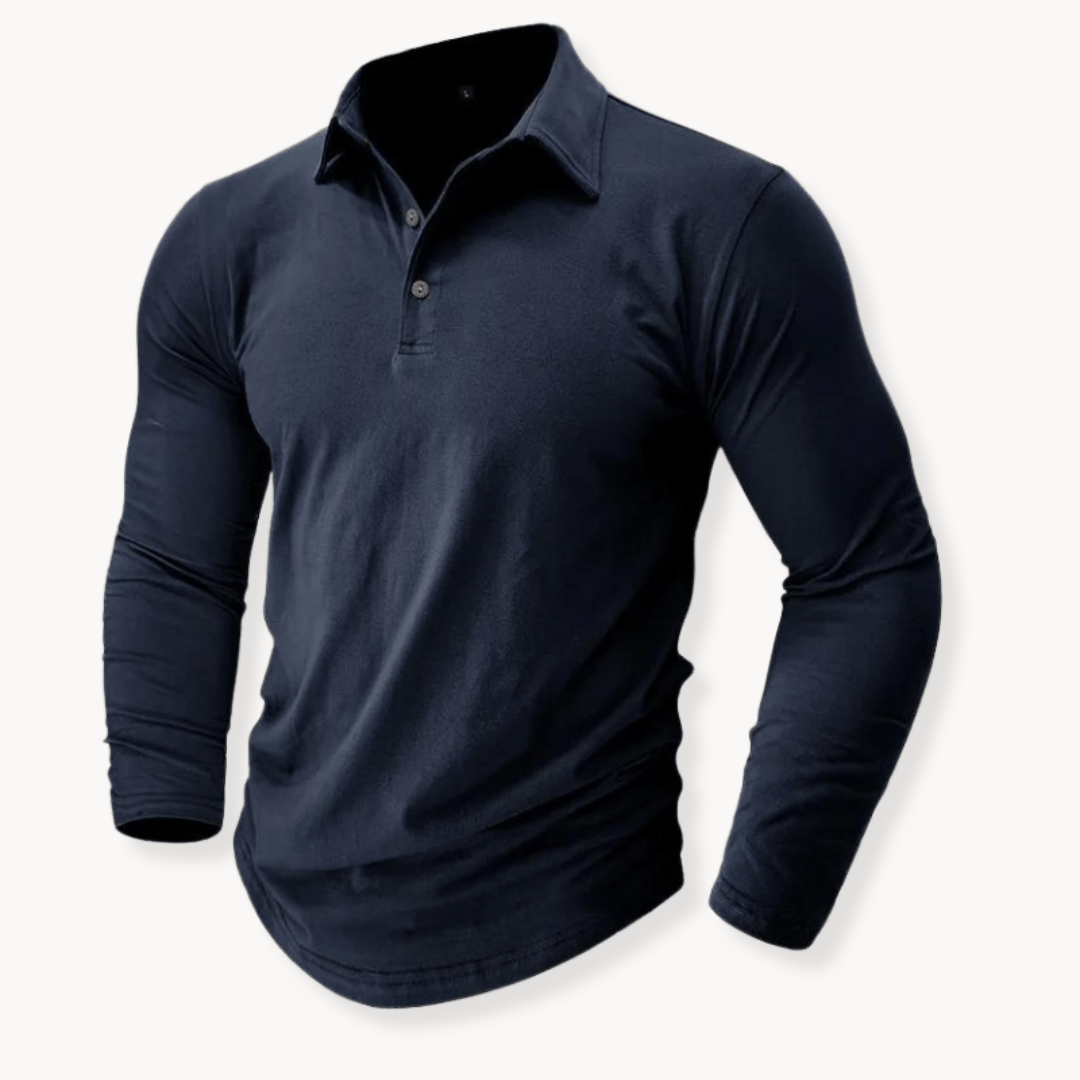 Effortless Cotton Polo Shirt for Women with Collared Long Sleeve Button Placket Relaxed Casual Style