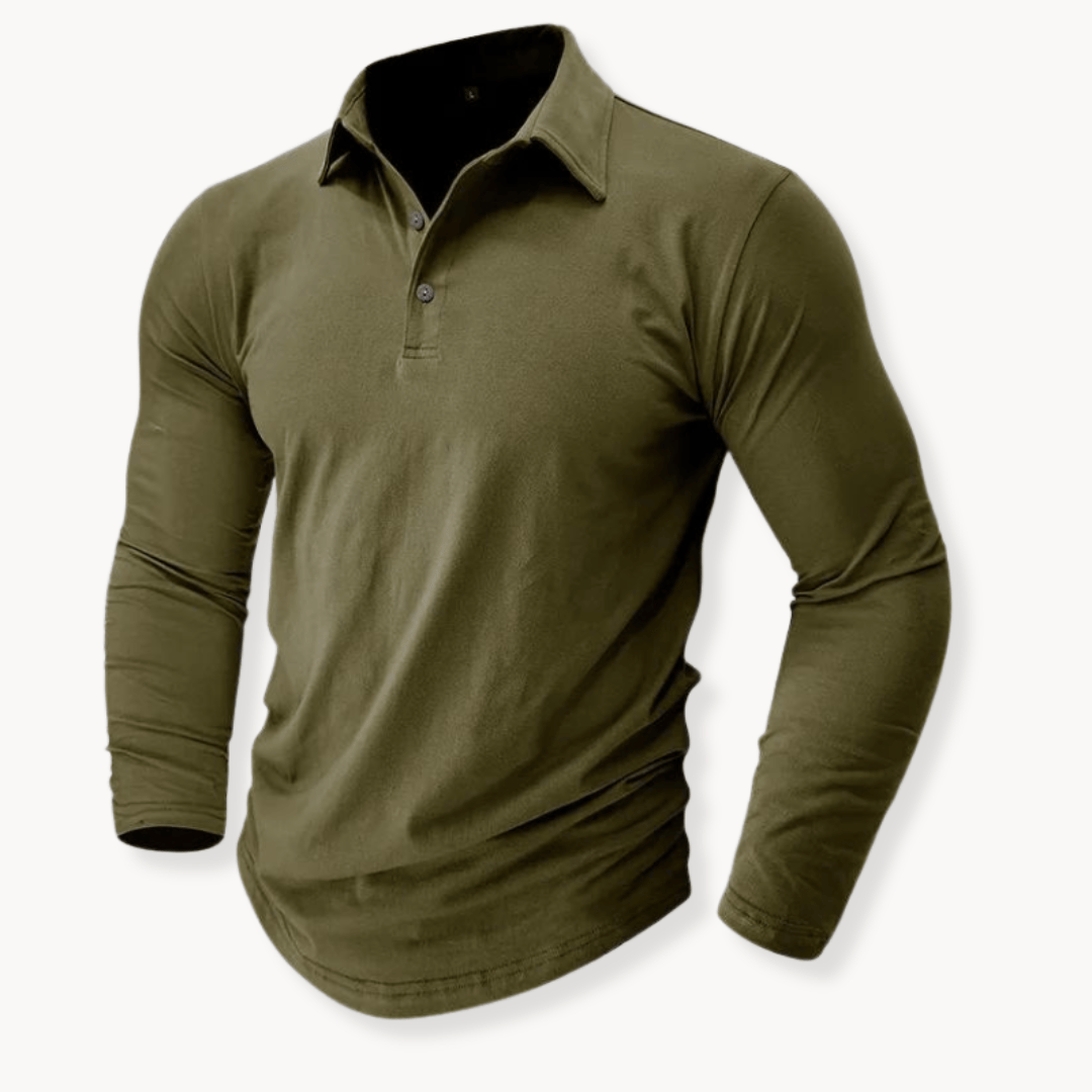 Effortless Cotton Polo Shirt for Women with Collared Long Sleeve Button Placket Relaxed Casual Style