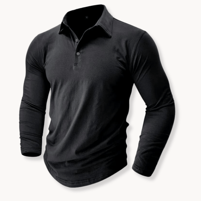 Effortless Cotton Polo Shirt for Women with Collared Long Sleeve Button Placket Relaxed Casual Style