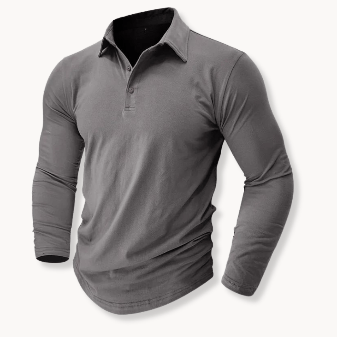 Effortless Cotton Polo Shirt for Women with Collared Long Sleeve Button Placket Relaxed Casual Style