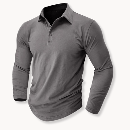 Effortless Cotton Polo Shirt for Women with Collared Long Sleeve Button Placket Relaxed Casual Style