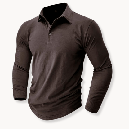Effortless Cotton Polo Shirt for Women with Collared Long Sleeve Button Placket Relaxed Casual Style