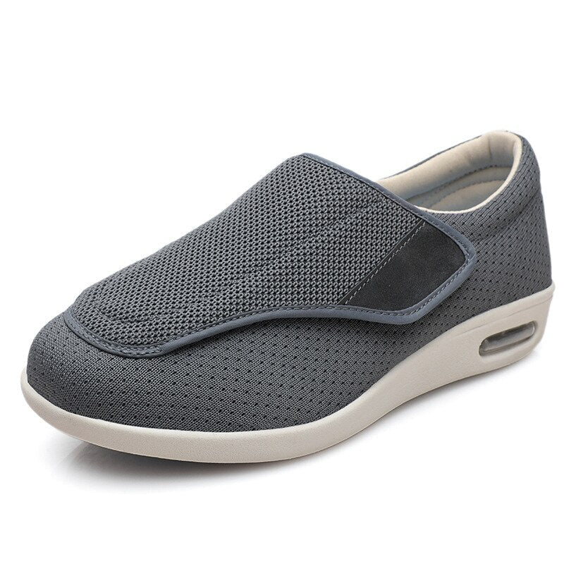 Comfortable Knit Slip On Sneaker for Women with Adjustable Strap Wide Toe Cushioned Sole Casual Style