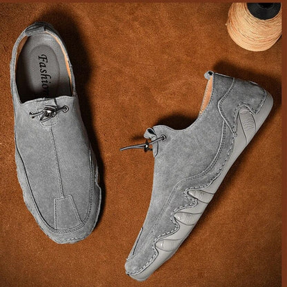 Effortless Leather Moccasin Loafer for Women with Bungee Lace Slip On Casual Style