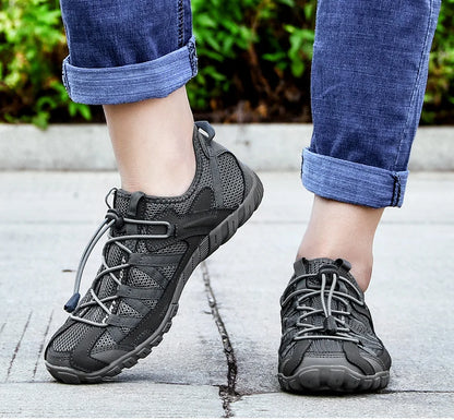 Effortless Mesh Trail Sneakers for Women with Toggle Lace Closure Breathable Non Slip Style
