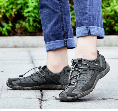 Effortless Mesh Trail Sneakers for Women with Toggle Lace Closure Breathable Non Slip Style