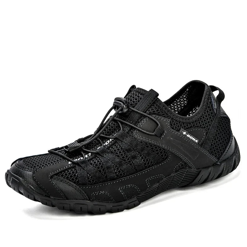 Effortless Mesh Trail Sneakers for Women with Toggle Lace Closure Breathable Non Slip Style