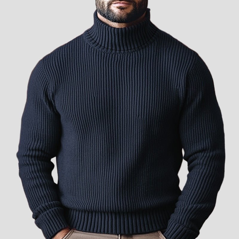 Comfortable Olive Green Ribbed Sweater for Women with High Neck Long Sleeve Fitted Knit Style