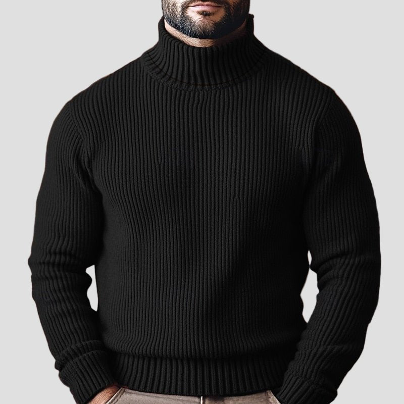 Comfortable Olive Green Ribbed Sweater for Women with High Neck Long Sleeve Fitted Knit Style