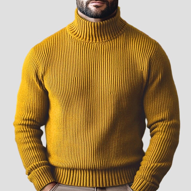 Comfortable Olive Green Ribbed Sweater for Women with High Neck Long Sleeve Fitted Knit Style